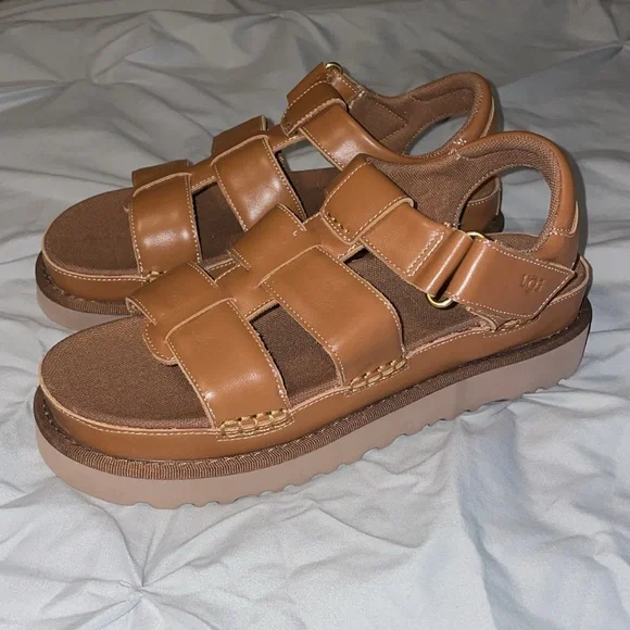 UGG Goldenstar Strap Leather Platform Sandals - Picture 4 of 6